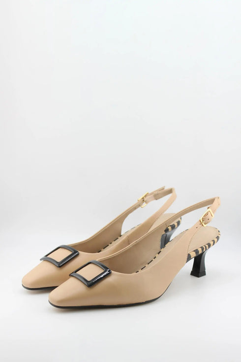 Capelli Rossi Buckled Slingback Kitten Heel Pumps