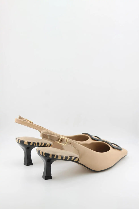 Capelli Rossi Buckled Slingback Kitten Heel Pumps