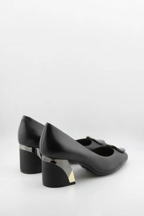 Capelli Rossi Geometric Heel Patent Leather Pumps