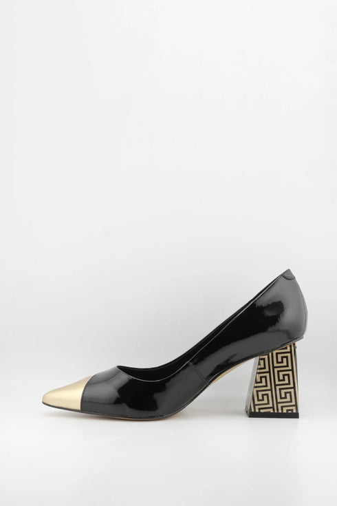 Capelli Rossi Patent Leather Geometric Heel Pumps