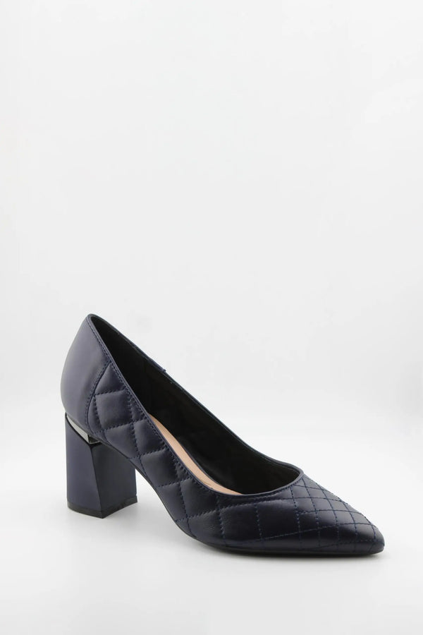 Capelli Rossi Quilted Block Heel Pointed Pumps