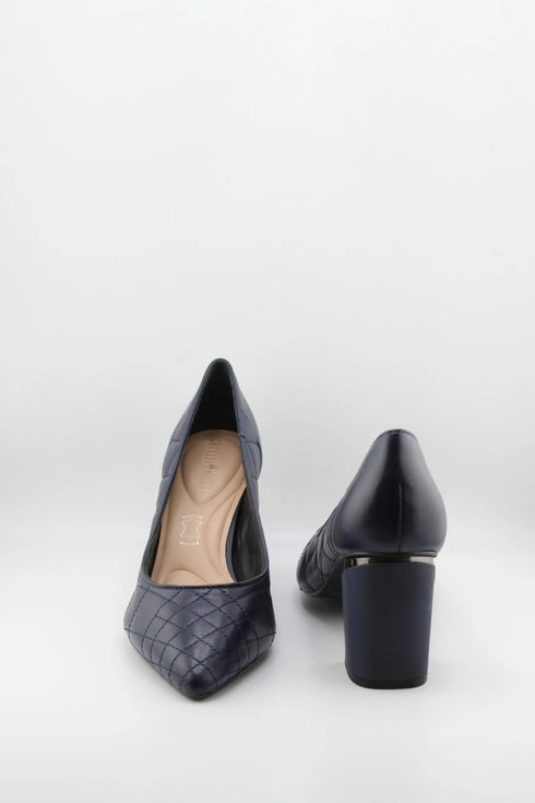 Capelli Rossi Quilted Block Heel Pointed Pumps