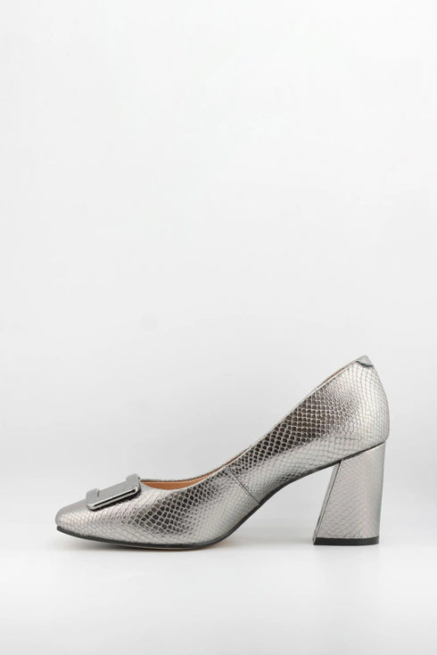 Capelli Rossi Snakeskin Pattern Block Heel Pumps