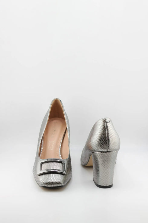 Capelli Rossi Snakeskin Pattern Block Heel Pumps