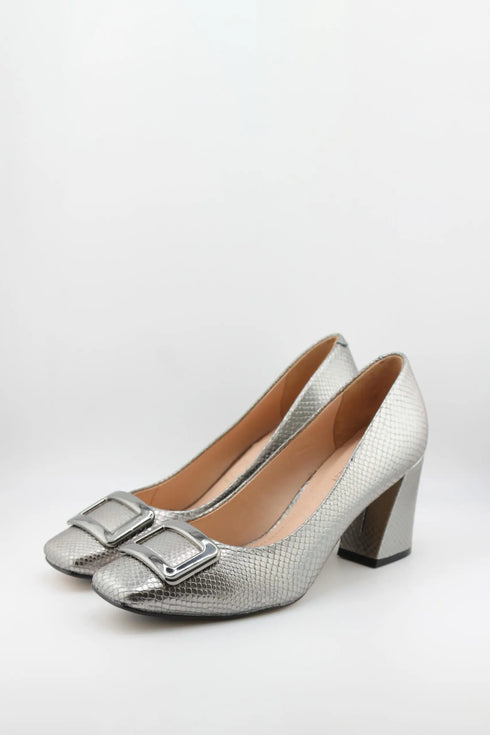 Capelli Rossi Snakeskin Pattern Block Heel Pumps