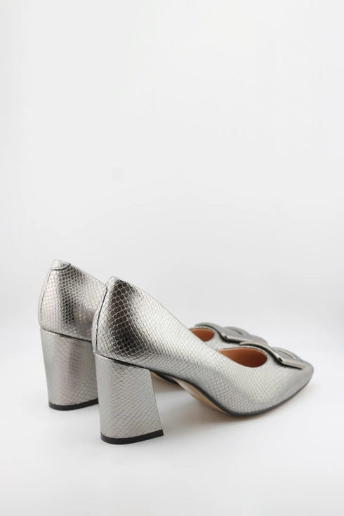 Capelli Rossi Snakeskin Pattern Block Heel Pumps