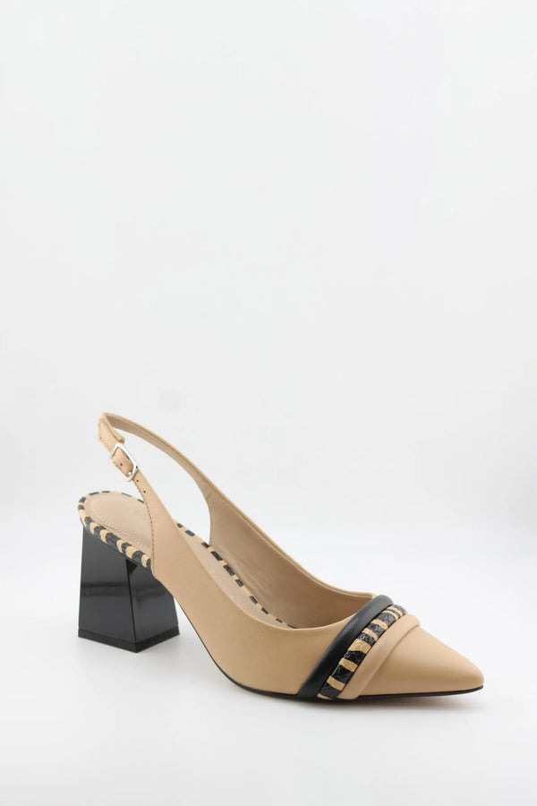 Capelli Rossi Chunky Heel Slingback Pointed Pumps
