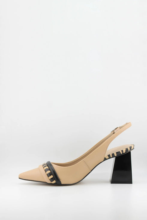 Capelli Rossi Chunky Heel Slingback Pointed Pumps