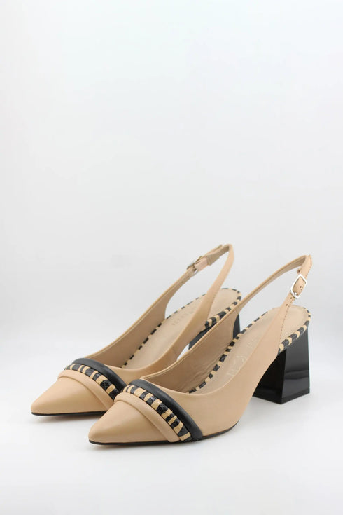 Capelli Rossi Chunky Heel Slingback Pointed Pumps