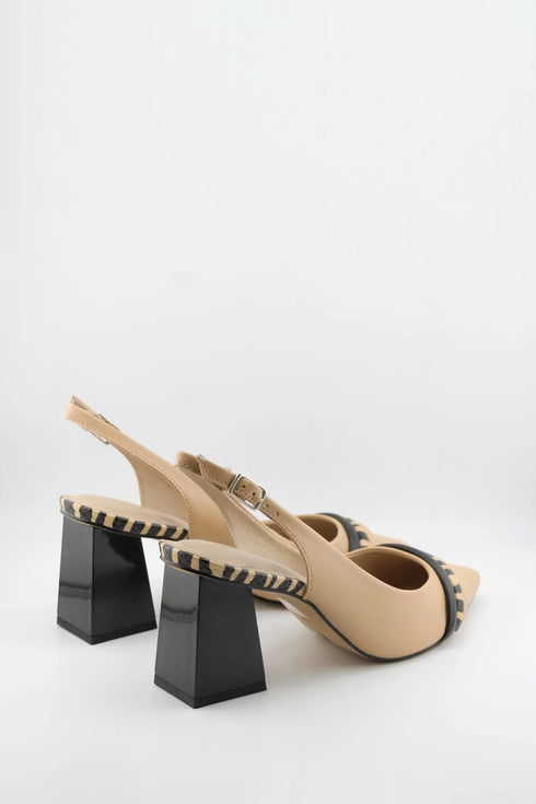 Capelli Rossi Chunky Heel Slingback Pointed Pumps