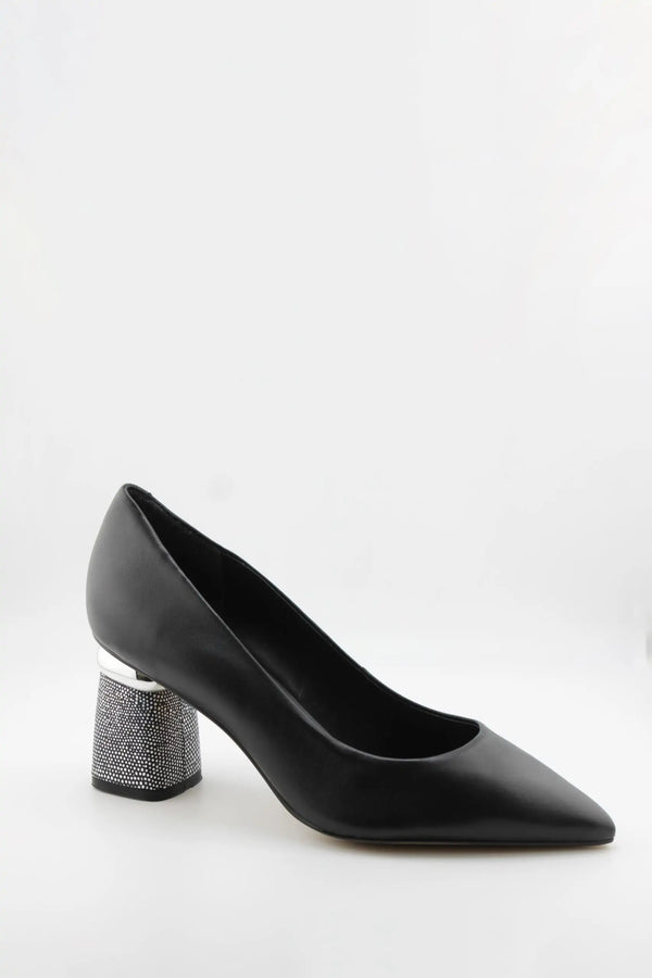 Capelli Rossi Pointed Toe Pump with Embellished Heel