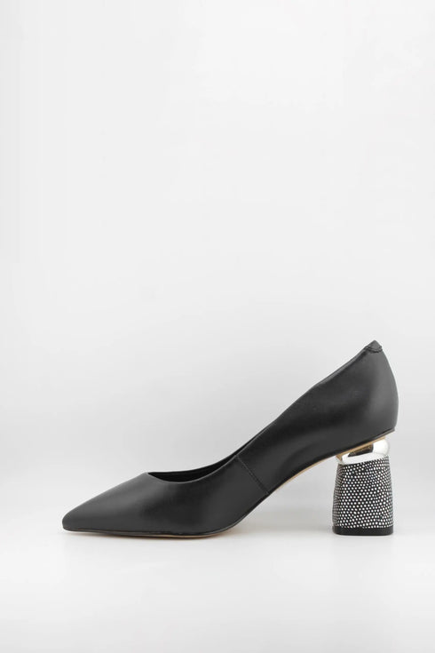 Capelli Rossi Pointed Toe Pump with Embellished Heel