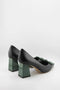Capelli Rossi Buckled Pointed Toe Block Heel Pumps