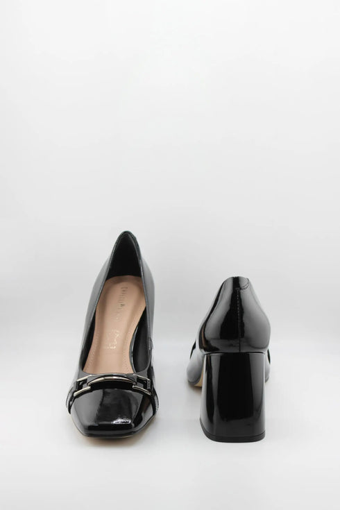 Capelli Rossi Patent Leather Block Heel Loafers