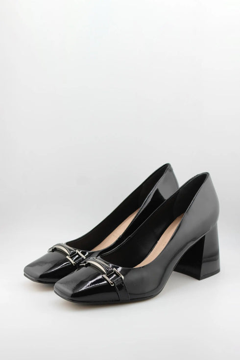Capelli Rossi Patent Leather Block Heel Loafers