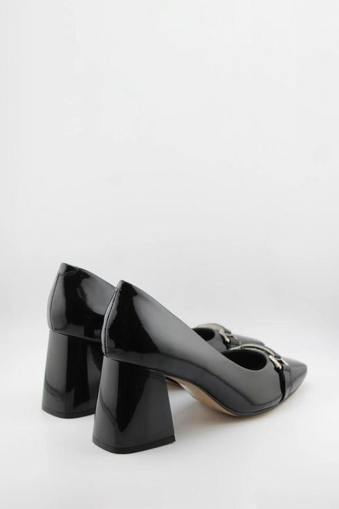 Capelli Rossi Patent Leather Block Heel Loafers