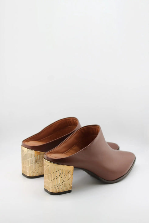 Capelli Rossi Elegant Block Heeled Embossed Mules