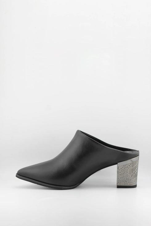 Capelli Rossi Elegant Block Heeled Embossed Mules