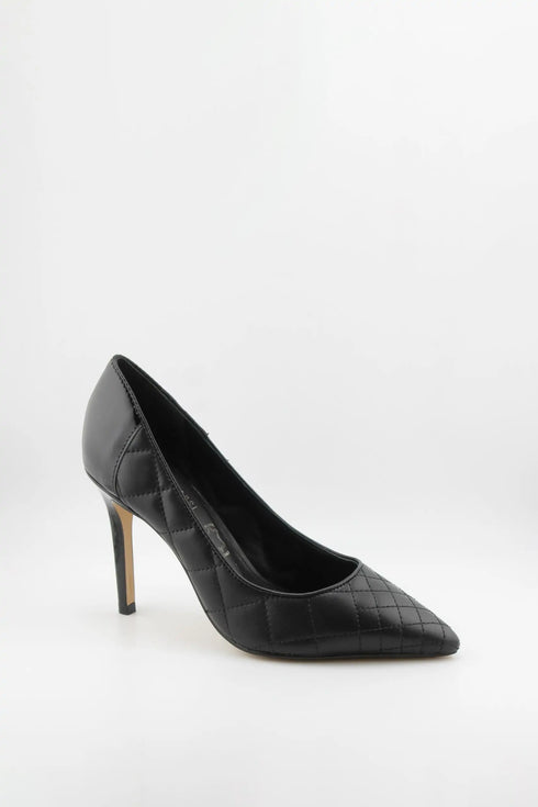 Capelli Rossi Quilted Leather Snakeskin Heel Pumps