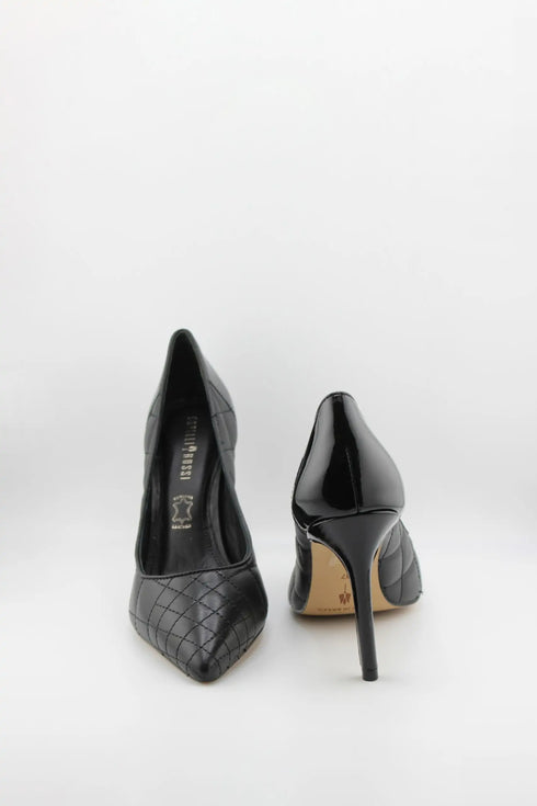 Capelli Rossi Quilted Leather Snakeskin Heel Pumps