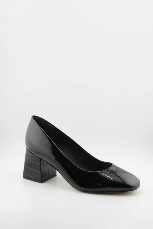 Capelli Rossi Block Heel Croc-Embossed Pumps