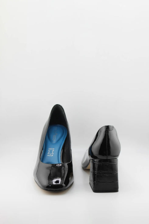 Capelli Rossi Block Heel Croc-Embossed Pumps