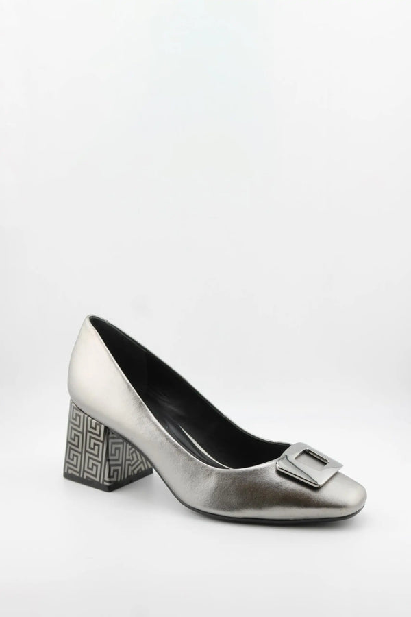 Capelli Rossi Block Heel Pump with Buckle Details