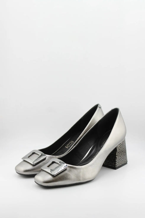 Capelli Rossi Block Heel Pump with Buckle Details
