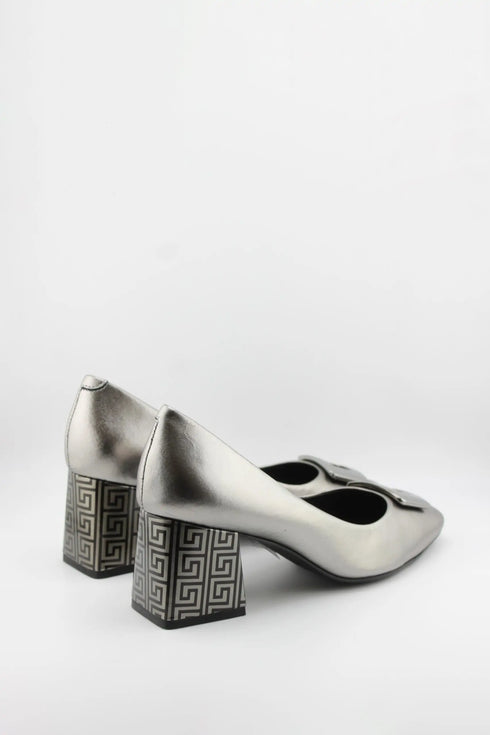 Capelli Rossi Block Heel Pump with Buckle Details