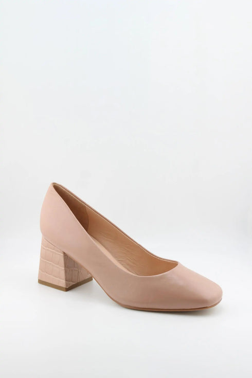 Capelli Rossi Block Heel Croc-Embossed Pumps