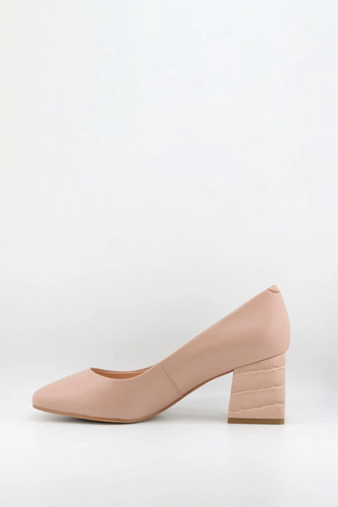 Capelli Rossi Block Heel Croc-Embossed Pumps