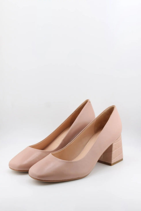 Capelli Rossi Block Heel Croc-Embossed Pumps