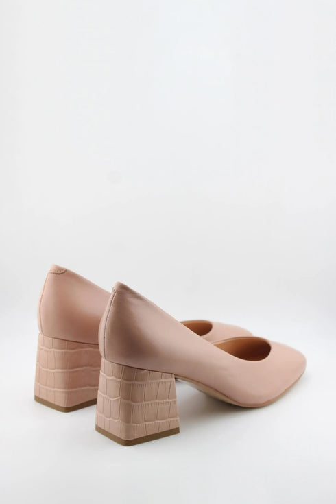 Capelli Rossi Block Heel Croc-Embossed Pumps