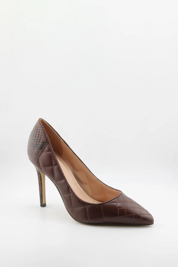 Capelli Rossi Quilted Leather Snakeskin Heel Pumps