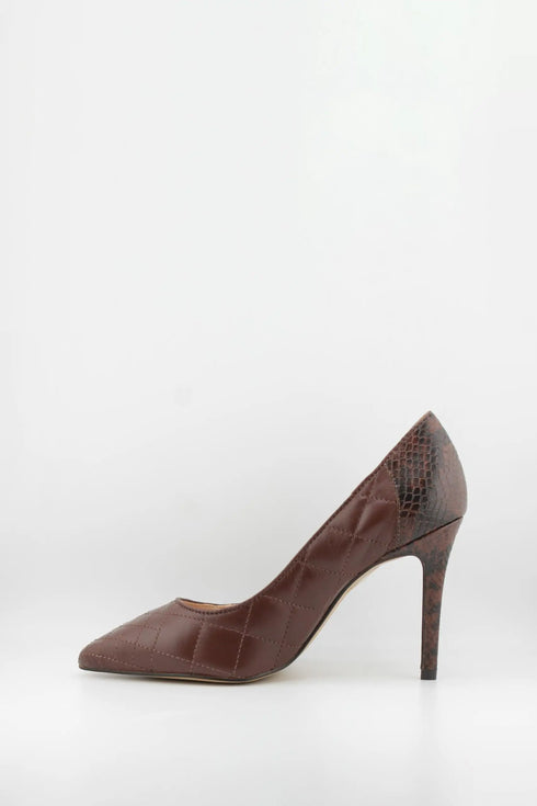 Capelli Rossi Quilted Leather Snakeskin Heel Pumps
