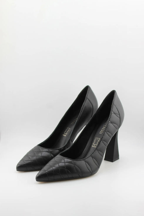 Capelli Rossi Quilted Pointed-Toe Block Heels