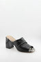 Capelli Rossi Ruched Open-Toe Block Heel Mules