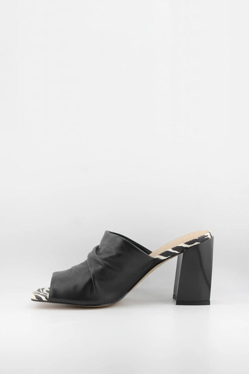 Capelli Rossi Ruched Open-Toe Block Heel Mules