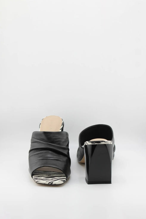 Capelli Rossi Ruched Open-Toe Block Heel Mules