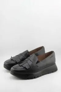 Wonders Chunky Sole Leather Fringe Loafers