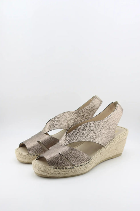 Juncal Aguirre Metallic Wedge Sandal
