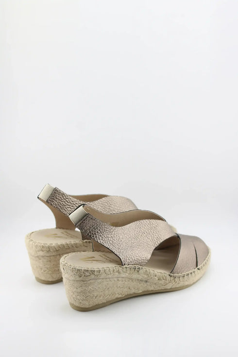 Juncal Aguirre Metallic Wedge Sandal