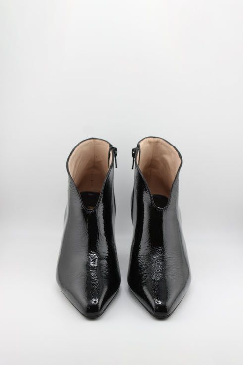 Hispanitas Pointed Toe Patent Ankle Booties
