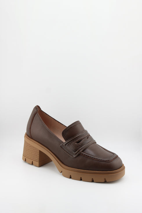 Hispanitas Chunky Heel Leather Loafers