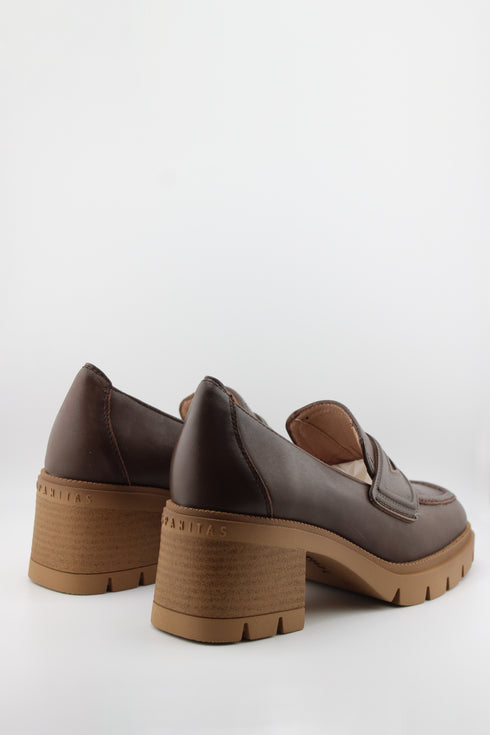 Hispanitas Chunky Heel Leather Loafers