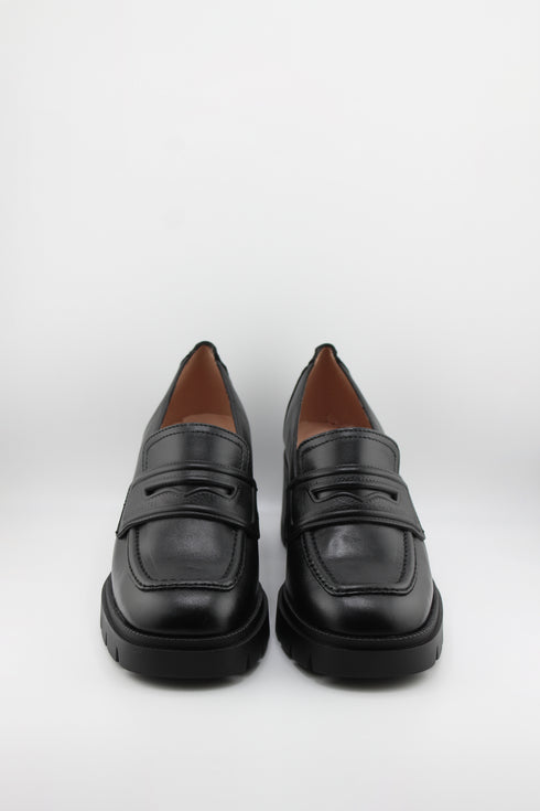 Hispanitas Chunky Heel Leather Loafers
