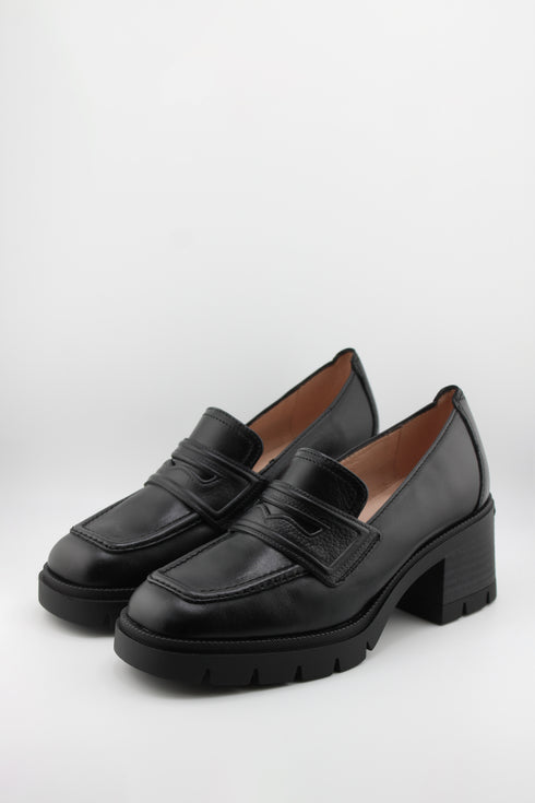 Hispanitas Chunky Heel Leather Loafers
