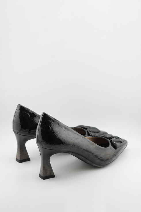 Hispanitas Croc-Embossed Patent Leather Pumps