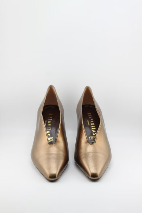 Hispanitas Pointed Toe Leather Heeled Loafers