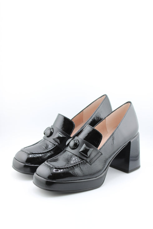 Hispanitas Block Heel Patent Leather Loafers